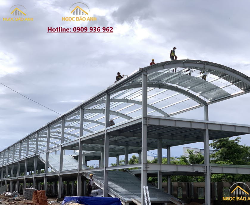 Nhà Để Xe Khung Thép Tiền Chế